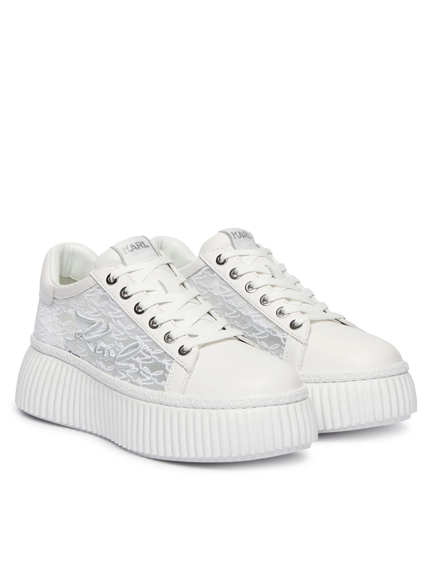 Дамски сникърси Karl Lagerfeld Kreeper Lo KL42326 – Бели KARL LAGERFELD