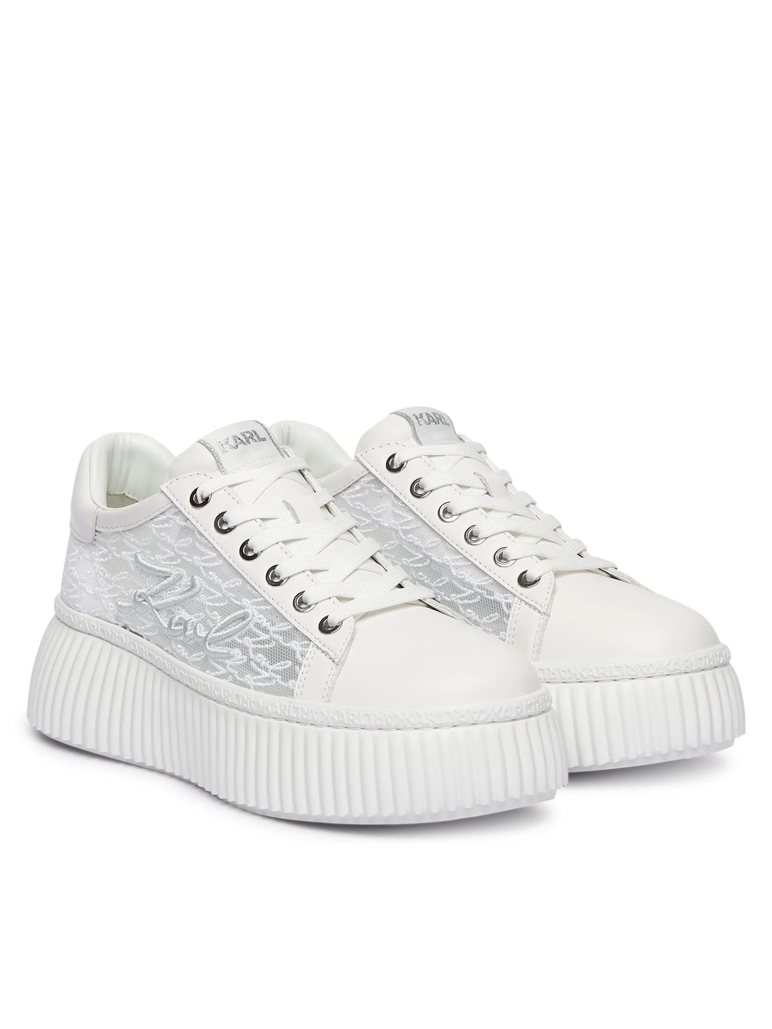 Дамски сникърси Karl Lagerfeld Kreeper Lo KL42326 – Бели KARL LAGERFELD